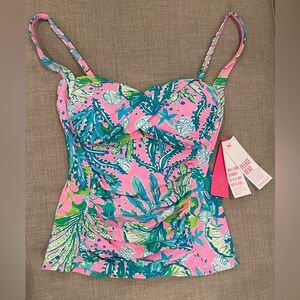 NWT Lilly Pulitzer Bec Tankini Top in the Mandevilla Baby Hip Nautic women 10